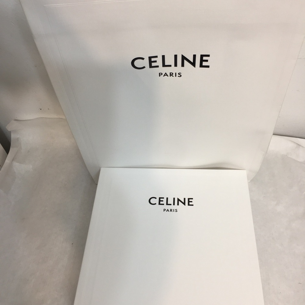 Celine Paris White Gift box and Shopping Bag. Dimensions 3x8.5x8.5. New